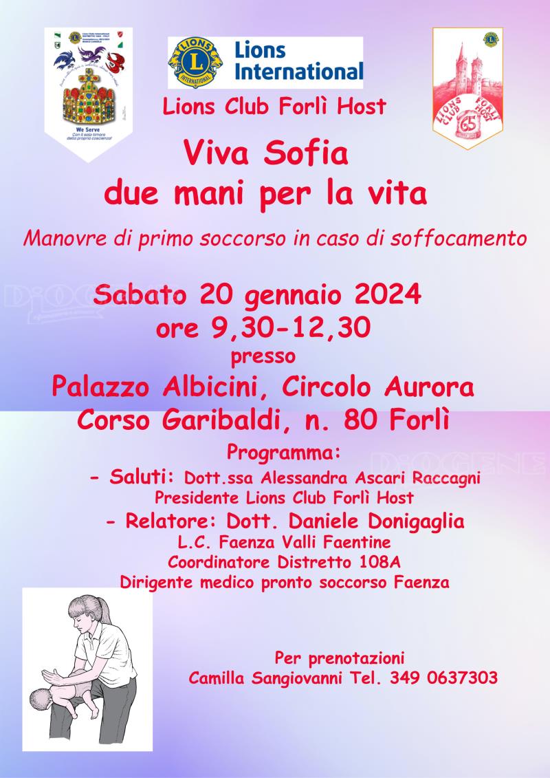 Il Lions Club Forlì Host organizza un corso di primo soccorso in caso di soffocamento 